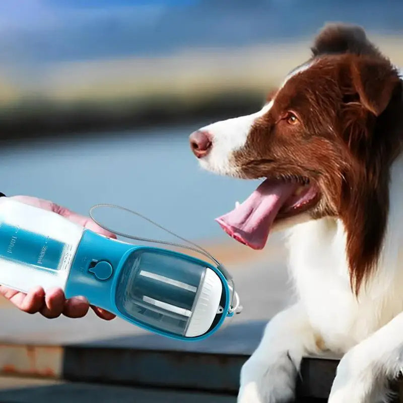 3-in-1 Portable Pet Cup: Water, Food, Waste Bag Solution