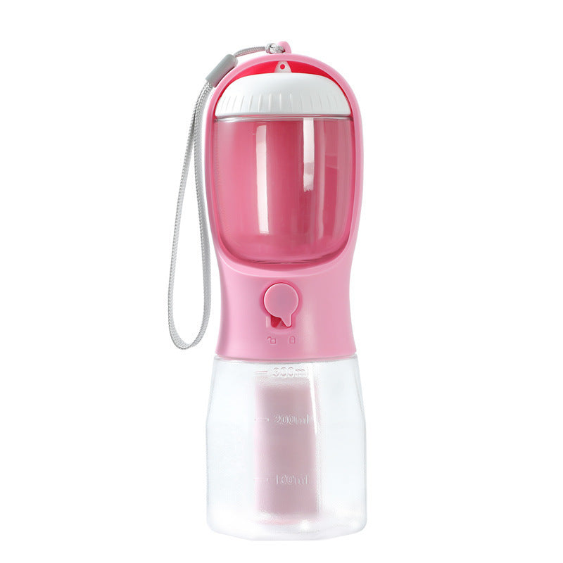 3-in-1 Portable Pet Cup: Water, Food, Waste Bag Solution